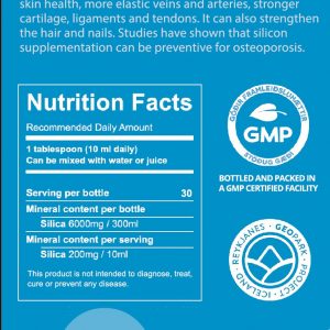 Silica from geoSilica in Iceland - Nutritional facts